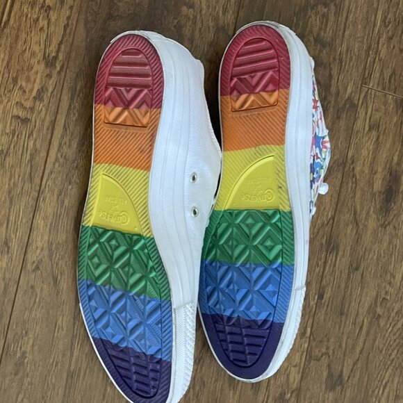 Converse Chuck Taylor All Star CTAS Ox Low Pride White/Multi/Rainbow Men's 11 Wm - Picture 9 of 13